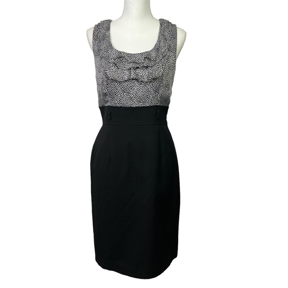 Tahari Womens Career Business Dress Sz 4 Multi Color  Sleeveless Stretch No Belt